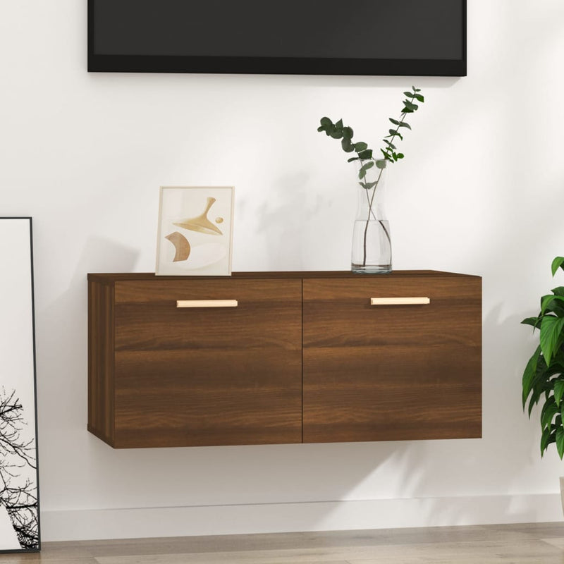 Wandkast 80x35x36,5 cm bewerkt hout bruineikenkleurig MeubelReus