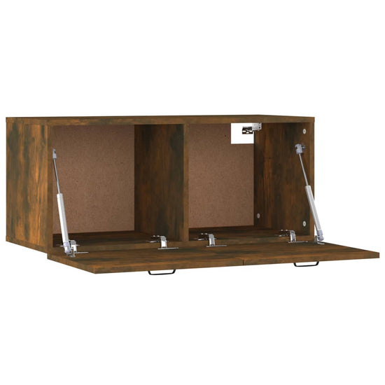 Wandkast 80x35x36,5 cm bewerkt hout gerookt eikenkleurig MeubelReus