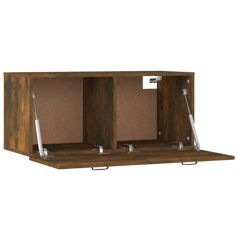 Wandkast 80x35x36,5 cm bewerkt hout gerookt eikenkleurig MeubelReus