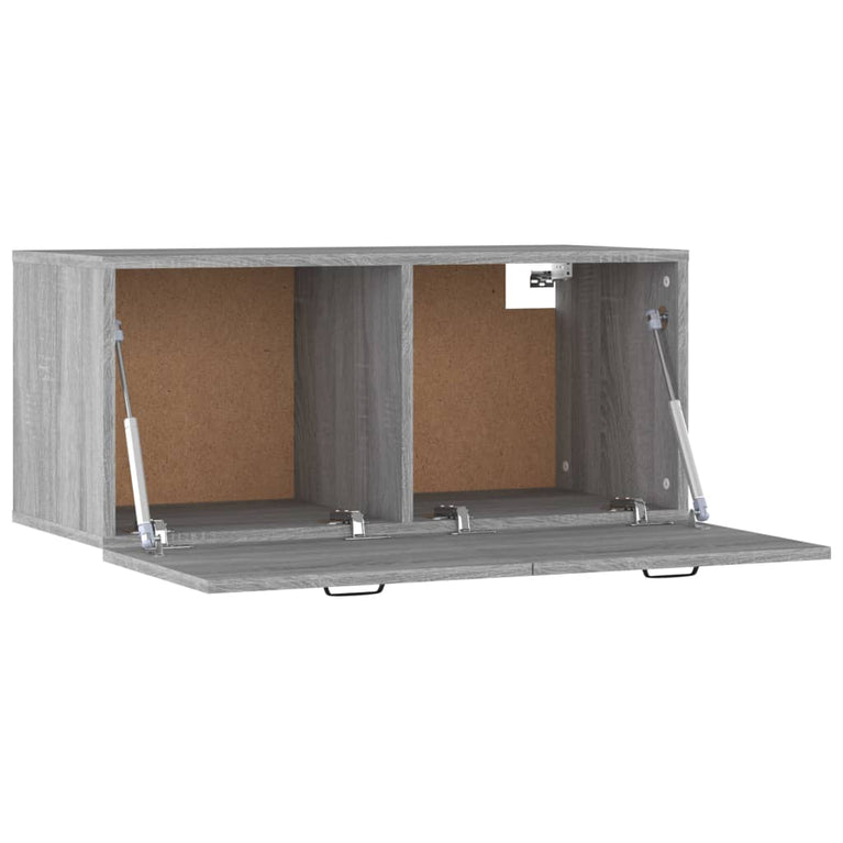 Wandkast 80x35x36,5 cm bewerkt hout grijs sonoma eikenkleurig MeubelReus