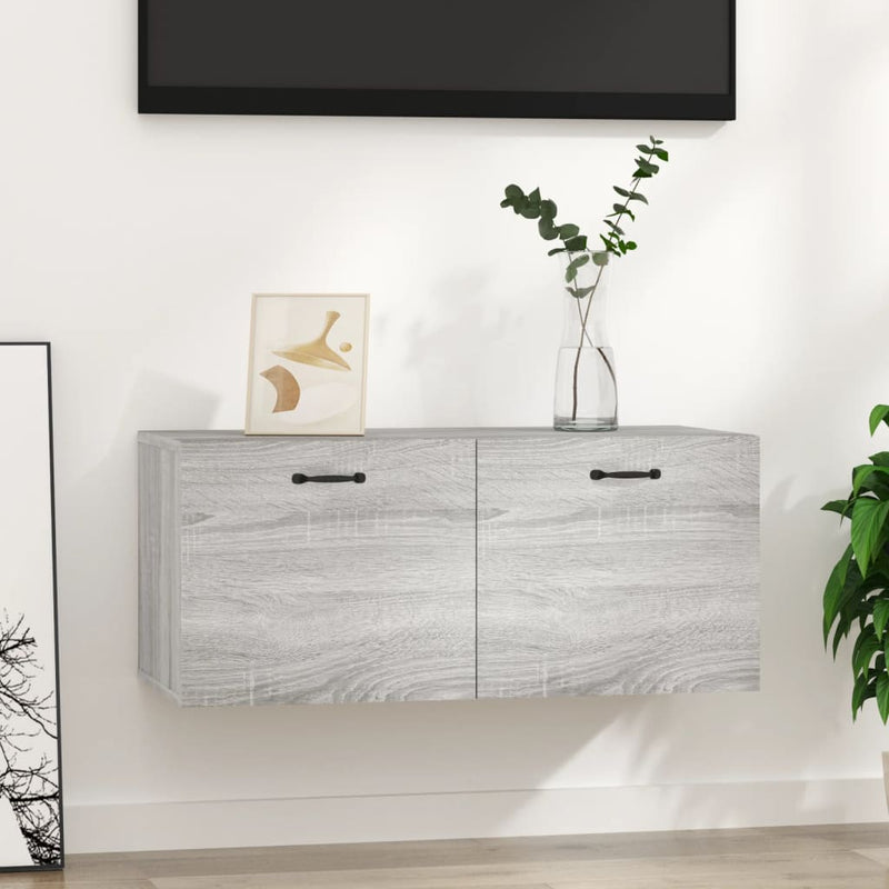 Wandkast 80x35x36,5 cm bewerkt hout grijs sonoma eikenkleurig MeubelReus