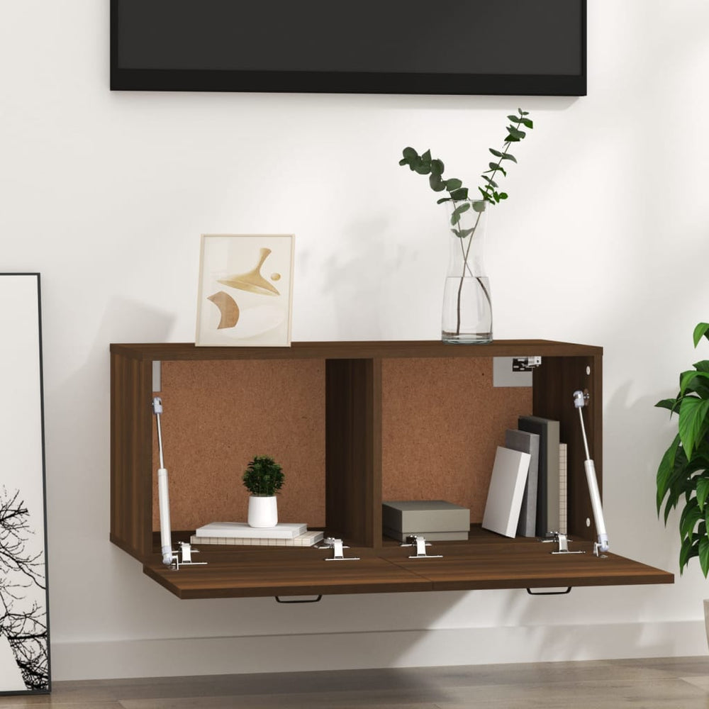 Wandkast 80x35x36,5 cm bewerkt hout bruineikenkleurig MeubelReus