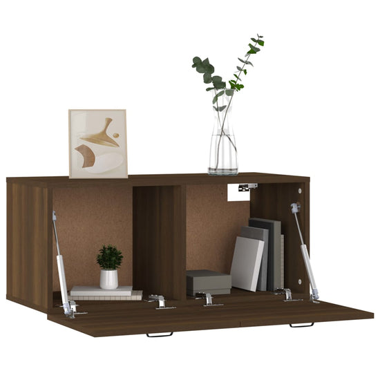 Wandkast 80x35x36,5 cm bewerkt hout bruineikenkleurig MeubelReus