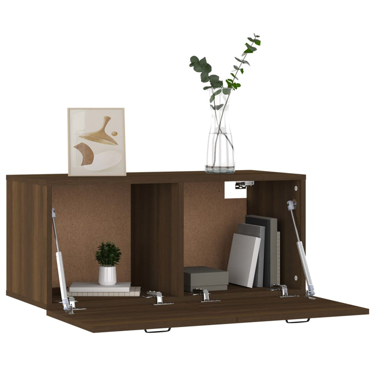 Wandkast 80x35x36,5 cm bewerkt hout bruineikenkleurig MeubelReus