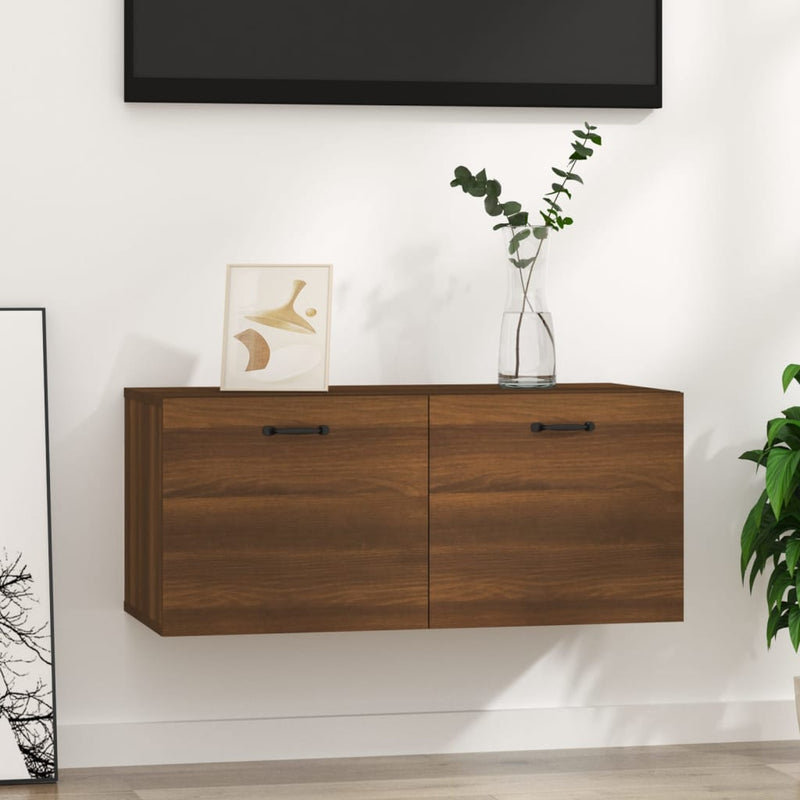 Wandkast 80x35x36,5 cm bewerkt hout bruineikenkleurig MeubelReus