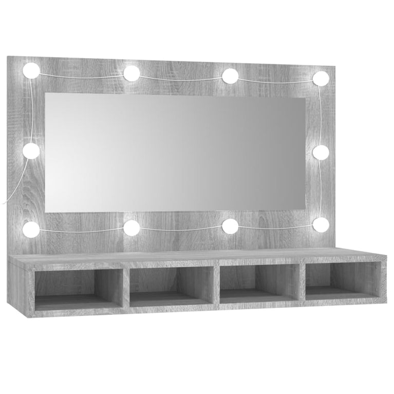 Spiegelkast met LED-verlichting 90x31,5x62 cm grijs sonoma MeubelReus