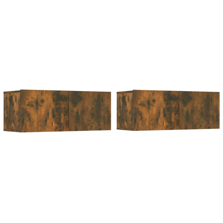 Tv-meubelen 2 st 80x30x30 cm bewerkt hout gerookt eikenkleurig MeubelReus