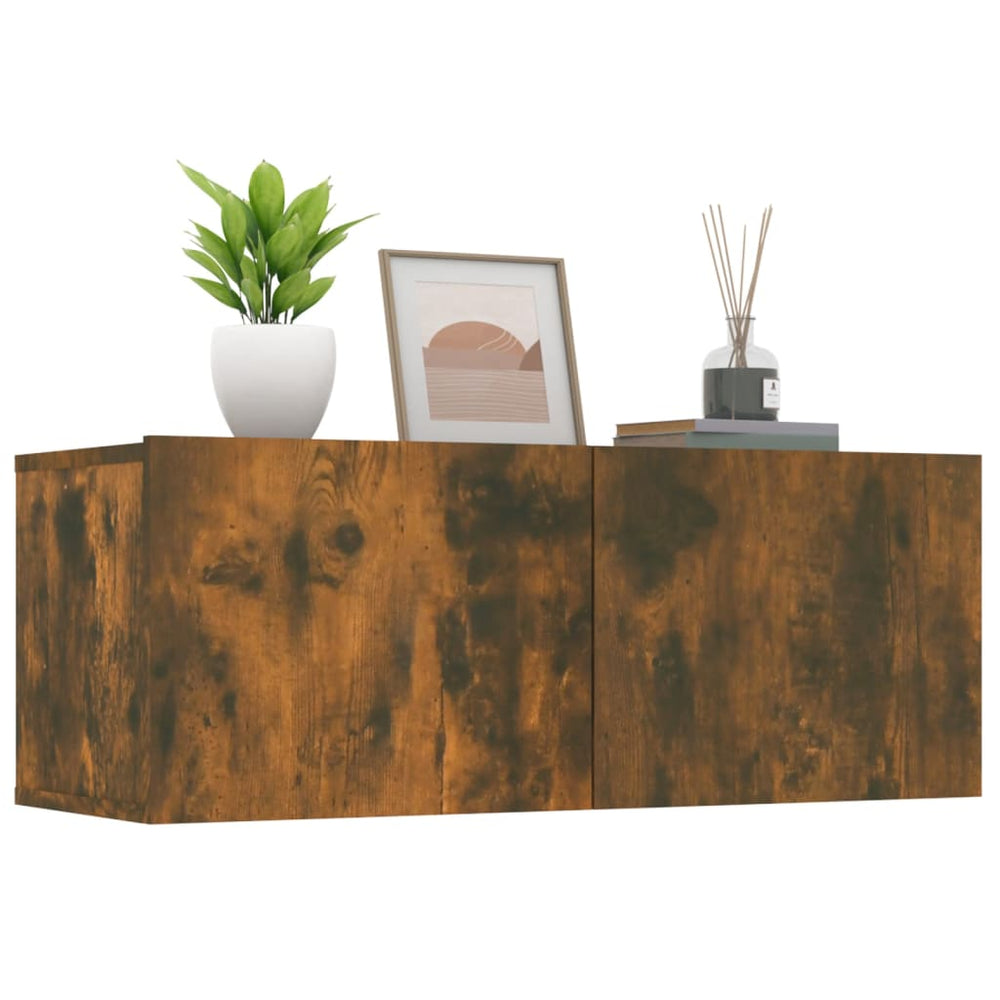 Tv-meubelen 2 st 80x30x30 cm bewerkt hout gerookt eikenkleurig MeubelReus