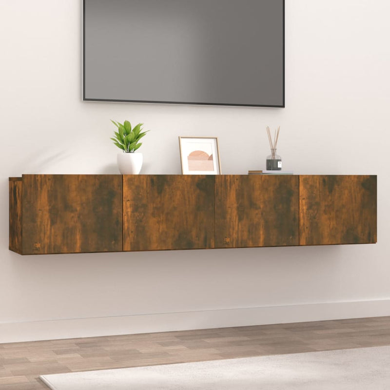 Tv-meubelen 2 st 80x30x30 cm bewerkt hout gerookt eikenkleurig MeubelReus