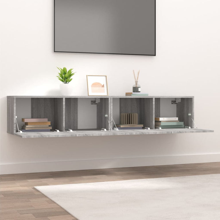 Tv-meubelen 2 st 80x30x30 cm bewerkt hout grijs sonoma eiken MeubelReus