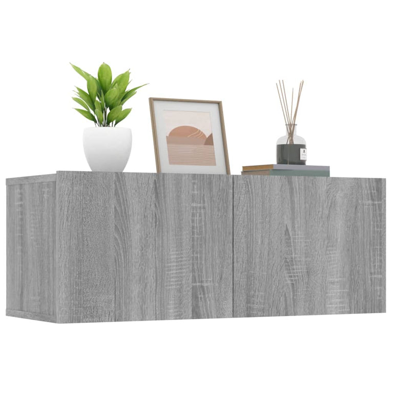 Tv-meubelen 2 st 80x30x30 cm bewerkt hout grijs sonoma eiken MeubelReus