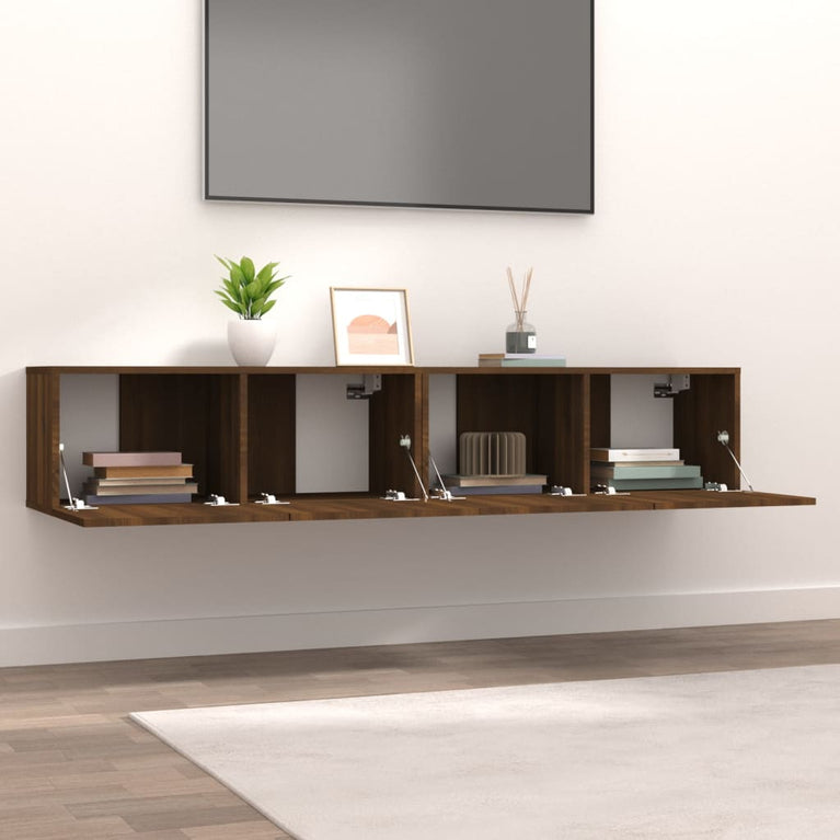 Tv-meubelen 2 st 80x30x30 cm bewerkt hout bruineikenkleurig MeubelReus