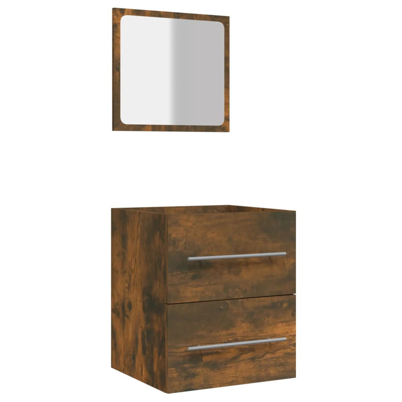 Badkamerkast met spiegel 41x38,5x48 cm gerookt eikenkleurig MeubelReus