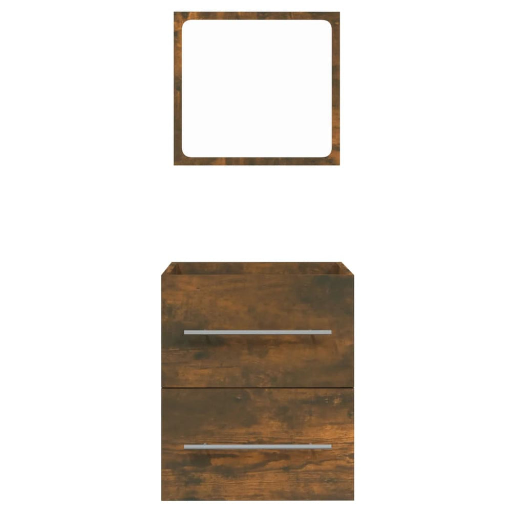 Badkamerkast met spiegel 41x38,5x48 cm gerookt eikenkleurig MeubelReus