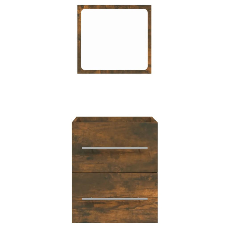 Badkamerkast met spiegel 41x38,5x48 cm gerookt eikenkleurig MeubelReus