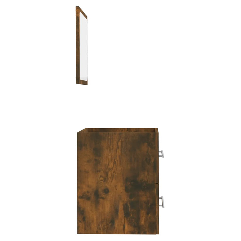 Badkamerkast met spiegel 41x38,5x48 cm gerookt eikenkleurig MeubelReus