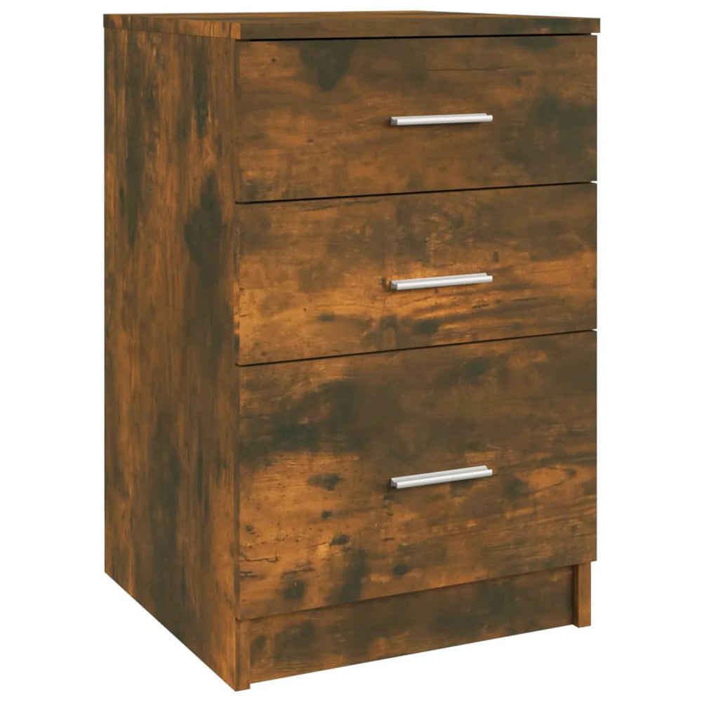 Nachtkastje 40x40x63 cm bewerkt hout gerookt eikenkleurig MeubelReus