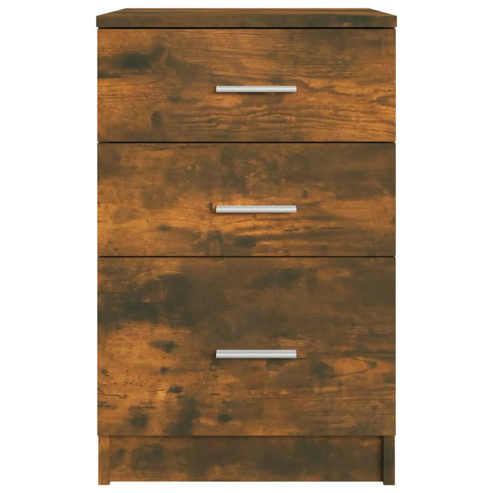 Nachtkastje 40x40x63 cm bewerkt hout gerookt eikenkleurig MeubelReus