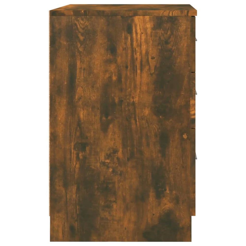Nachtkastje 40x40x63 cm bewerkt hout gerookt eikenkleurig MeubelReus