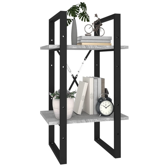 Boekenkast 2-laags 40x30x70 cm bewerkt hout grijs sonoma eiken MeubelReus