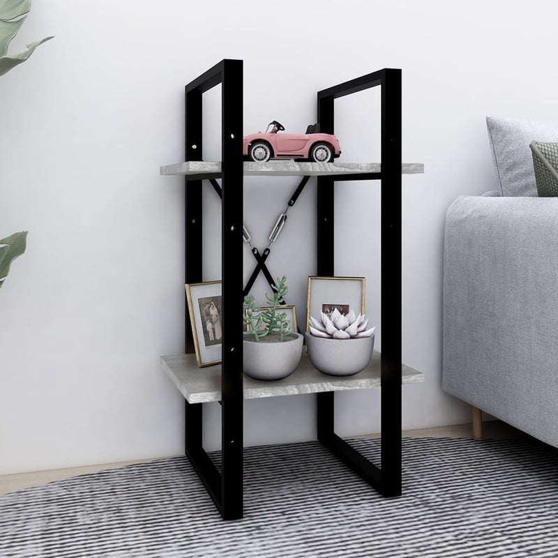 Boekenkast 2-laags 40x30x70 cm bewerkt hout grijs sonoma eiken MeubelReus