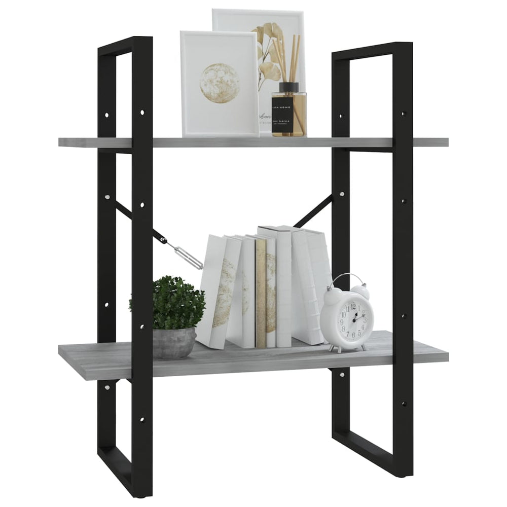 Boekenkast 60x30x70 cm bewerkt hout grijs sonoma eikenkleurig MeubelReus