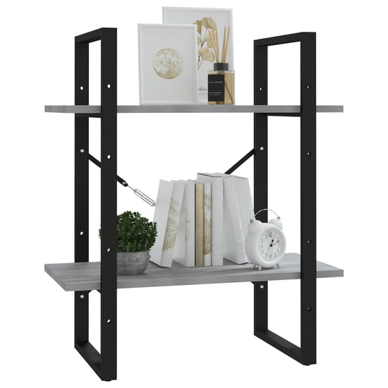 Boekenkast 60x30x70 cm bewerkt hout grijs sonoma eikenkleurig MeubelReus