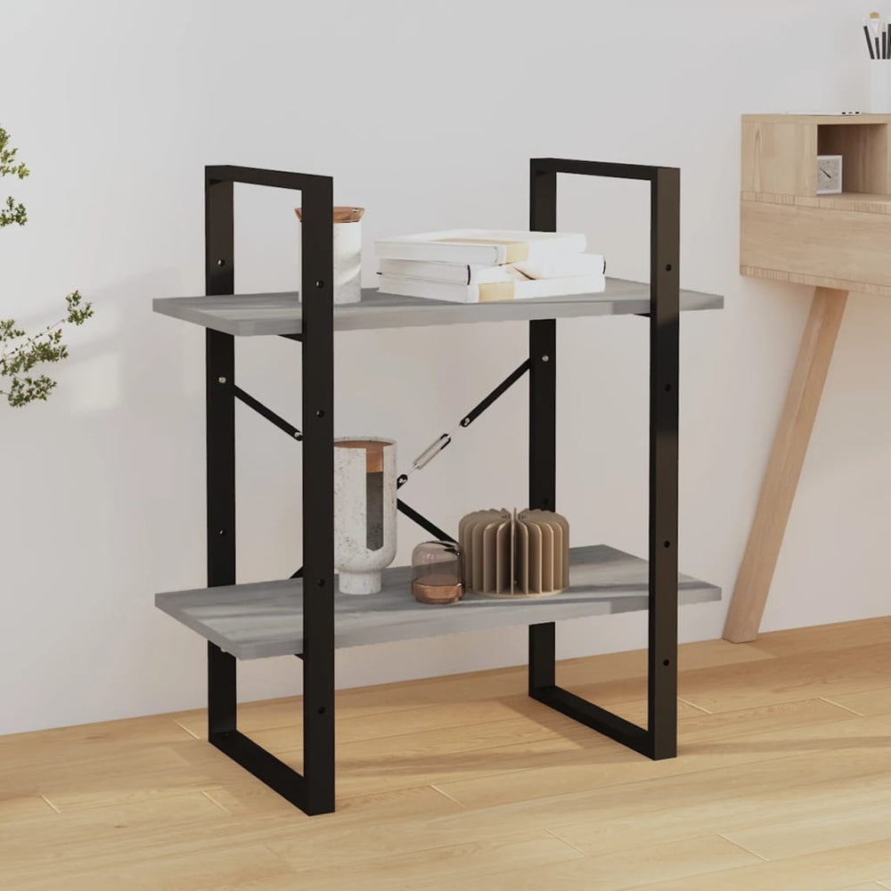Boekenkast 60x30x70 cm bewerkt hout grijs sonoma eikenkleurig MeubelReus
