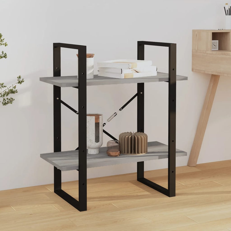 Boekenkast 60x30x70 cm bewerkt hout grijs sonoma eikenkleurig MeubelReus