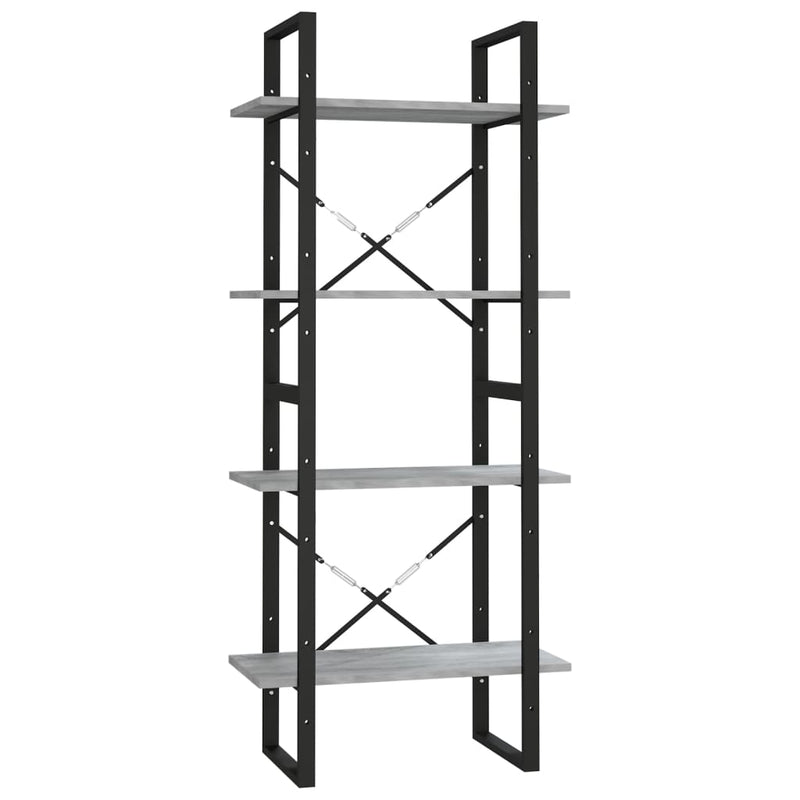 Boekenkast 60x30x140 cm bewerkt hout grijs sonoma eikenkleurig MeubelReus
