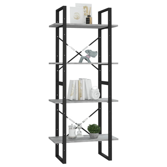 Boekenkast 60x30x140 cm bewerkt hout grijs sonoma eikenkleurig MeubelReus