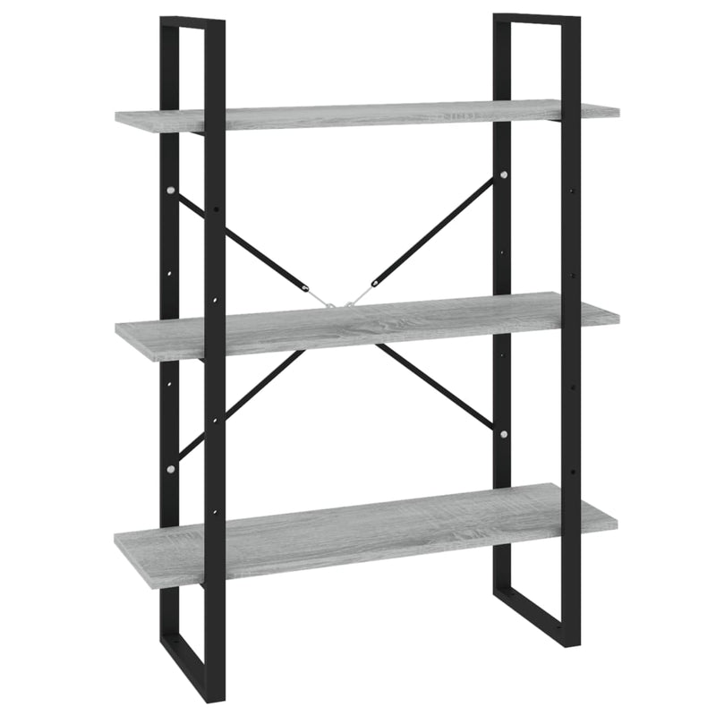 Boekenkast 80x30x105 cm bewerkt hout grijs sonoma eikenkleurig MeubelReus