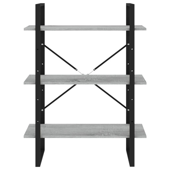 Boekenkast 80x30x105 cm bewerkt hout grijs sonoma eikenkleurig MeubelReus