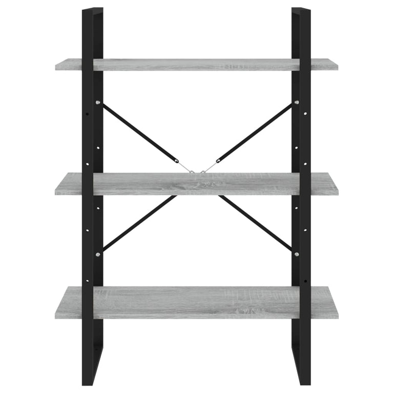 Boekenkast 80x30x105 cm bewerkt hout grijs sonoma eikenkleurig MeubelReus