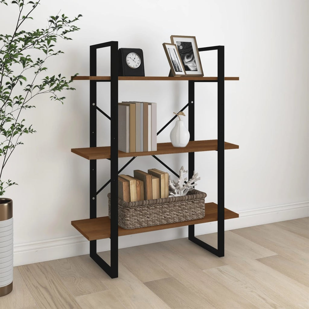Boekenkast 80x30x105 cm bewerkt hout bruineikenkleurig MeubelReus