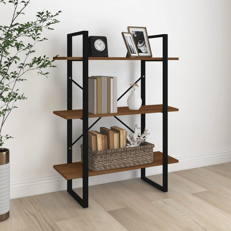 Boekenkast 80x30x105 cm bewerkt hout bruineikenkleurig MeubelReus
