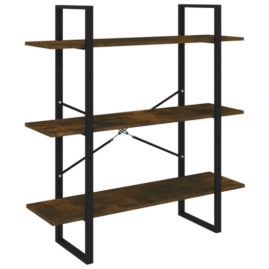 Boekenkast 100x30x105 cm bewerkt hout gerookt eikenkleurig MeubelReus