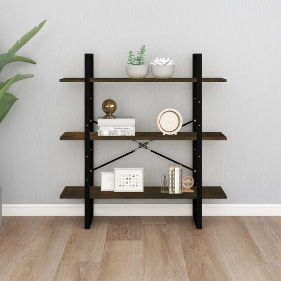 Boekenkast 100x30x105 cm bewerkt hout gerookt eikenkleurig MeubelReus