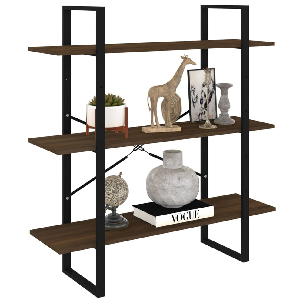 Boekenkast 100x30x105 cm bewerkt hout gerookt eikenkleurig MeubelReus