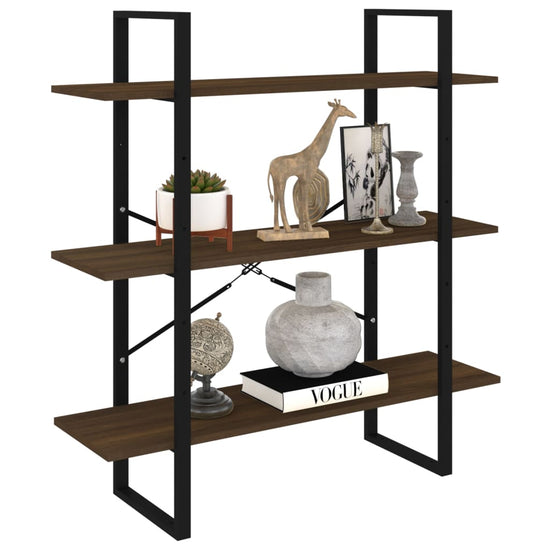 Boekenkast 100x30x105 cm bewerkt hout gerookt eikenkleurig MeubelReus