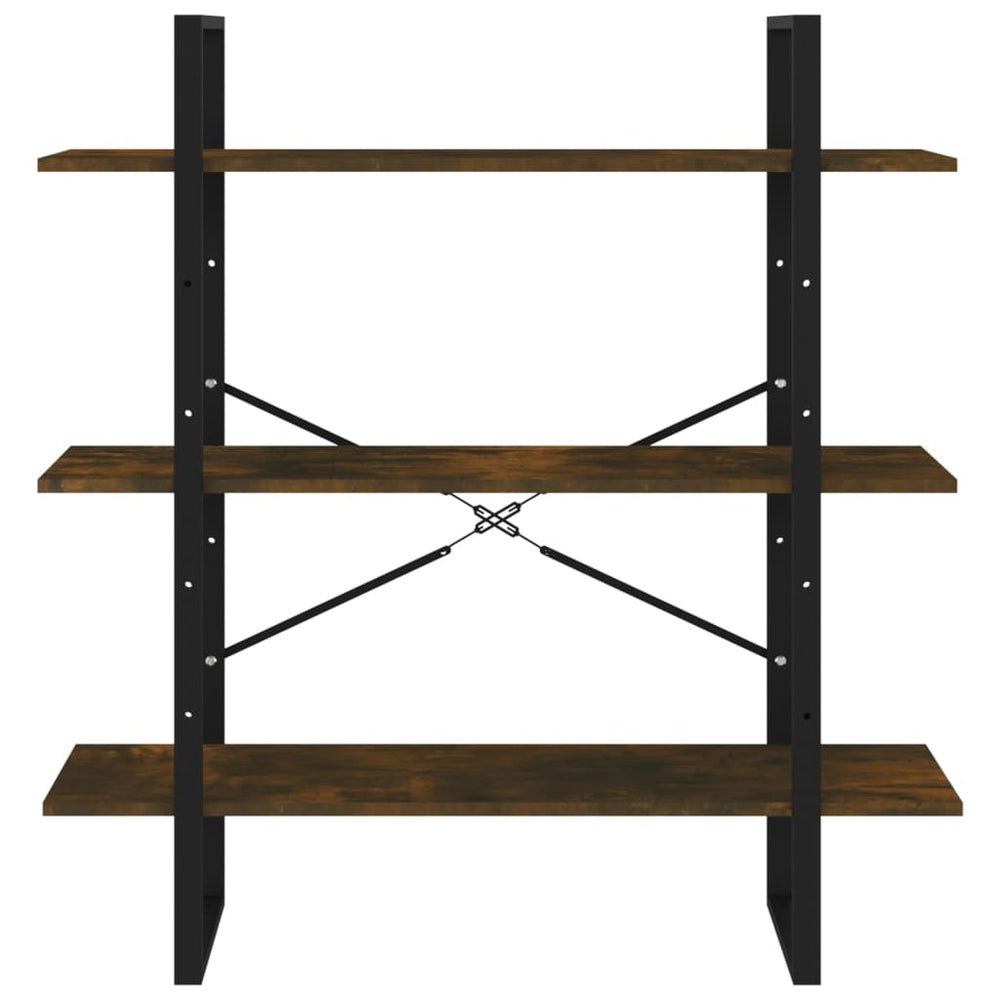 Boekenkast 100x30x105 cm bewerkt hout gerookt eikenkleurig MeubelReus