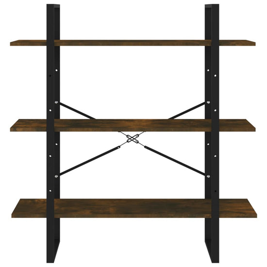 Boekenkast 100x30x105 cm bewerkt hout gerookt eikenkleurig MeubelReus