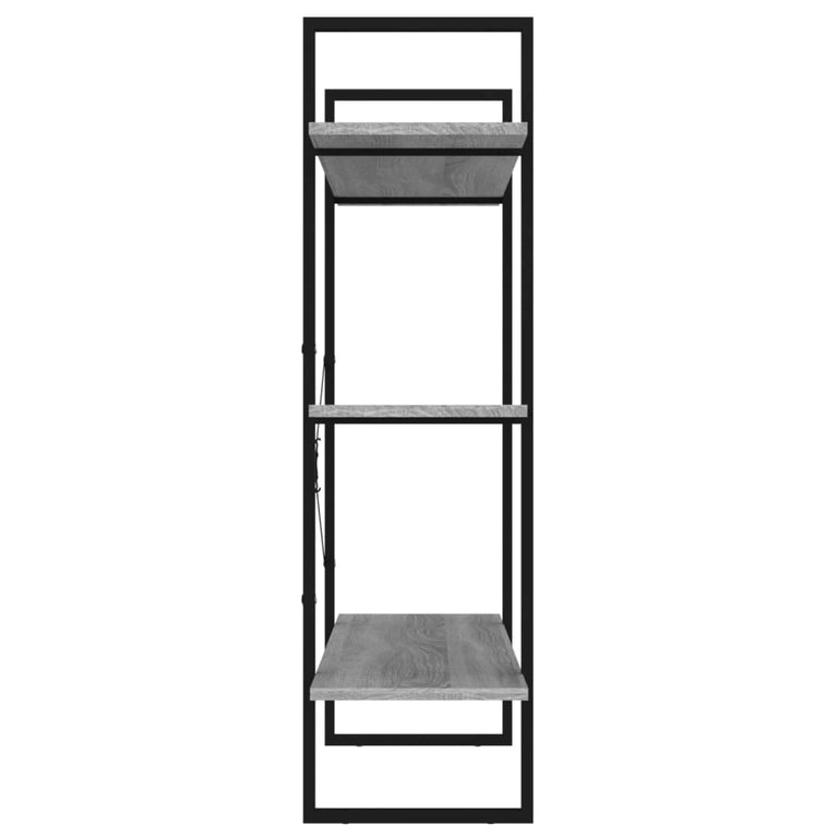 Boekenkast 100x30x105 cm bewerkt hout grijs sonoma eikenkleurig MeubelReus