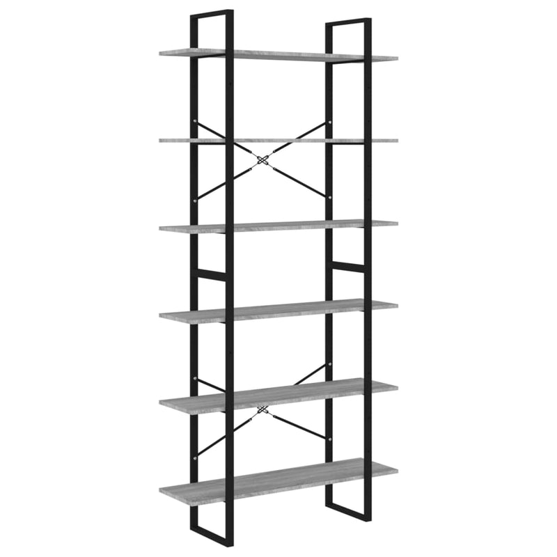 Hoge kast 100x30x210 cm bewerkt hout grijs sonoma eikenkleurig MeubelReus