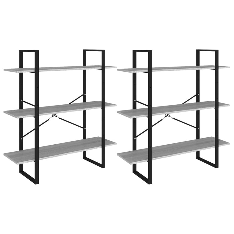 Hoge kast 100x30x210 cm bewerkt hout grijs sonoma eikenkleurig MeubelReus