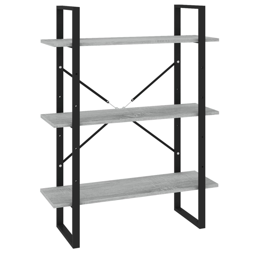 Boekenkast 80x30x175 cm bewerkt hout grijs sonoma eikenkleurig MeubelReus