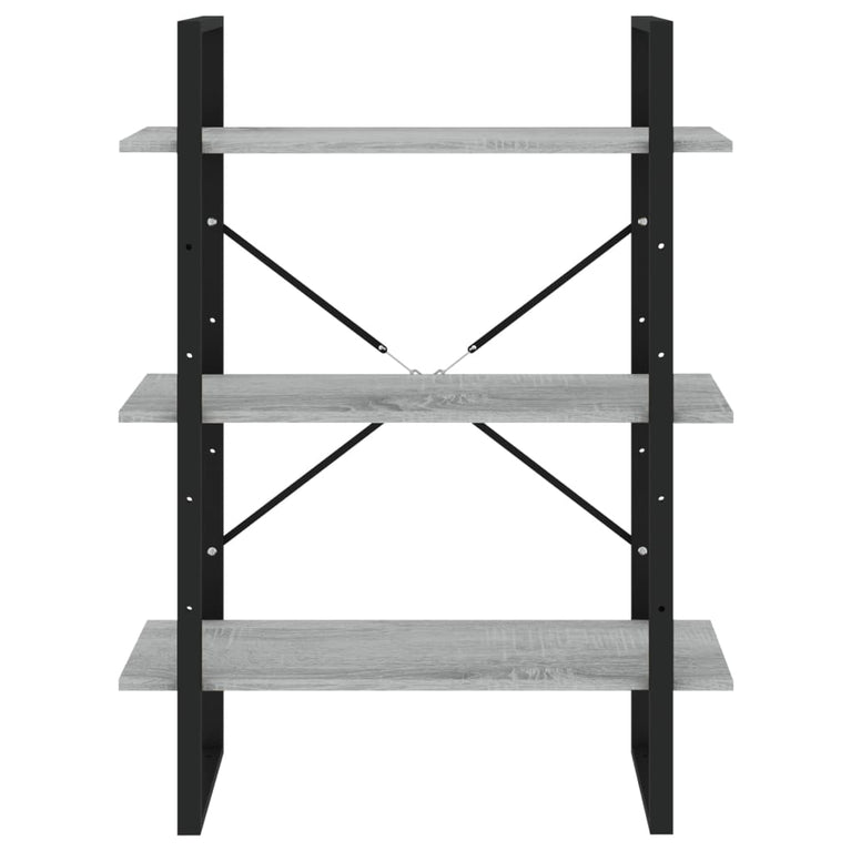 Boekenkast 80x30x175 cm bewerkt hout grijs sonoma eikenkleurig MeubelReus
