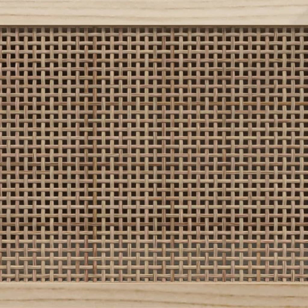 Tv-meubel 80x30x40 cm massief grenenhout en rattan wit MeubelReus