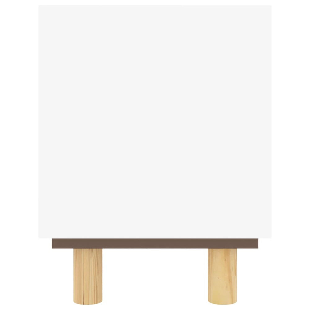 Tv-meubel 105x30x40 cm massief grenenhout en rattan wit MeubelReus