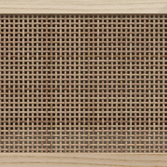 Tv-meubel 105x30x40 cm massief grenenhout en rattan zwart MeubelReus